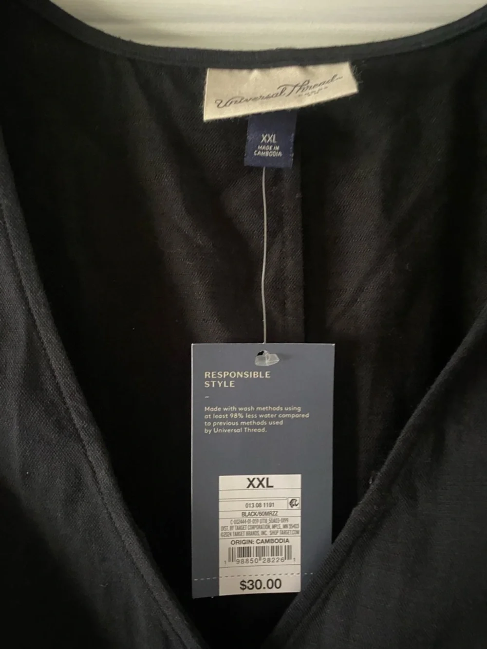 Old Navy Black Sleeveless Button-Front Mini Dress - Picture 3 of 4